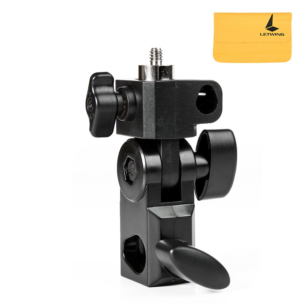 GODOX AD-E Flash Strobe Holder with 1/4" Screw On The Top to Hold Godox AD200 Pocket Flash Speedlite and 1/4" 3/8" Screw Hole at The Bottom - Umbrella Hole, Angle Adjustable