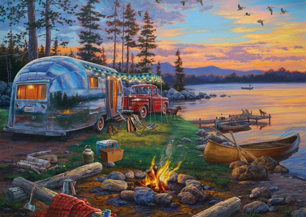 Schmidt Spiele 58533 Darrel Bush, Campingidyll am See, 1000 Stück Puzzle
