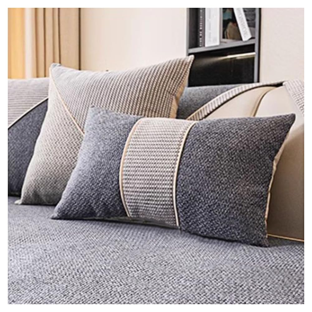Housses de coussin de canapé en coton et lin tissé douces antidérapantes 45x45 Style G