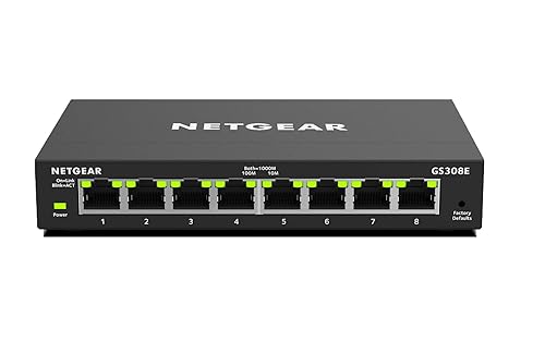 Miniatura 6 de NETGEAR Switch Gigabit Ethernet Smart Managed Plus de 8 puertos (GS908E) - Carcasa de escritorio con gestión integrada de cables, 2 puertos de carga