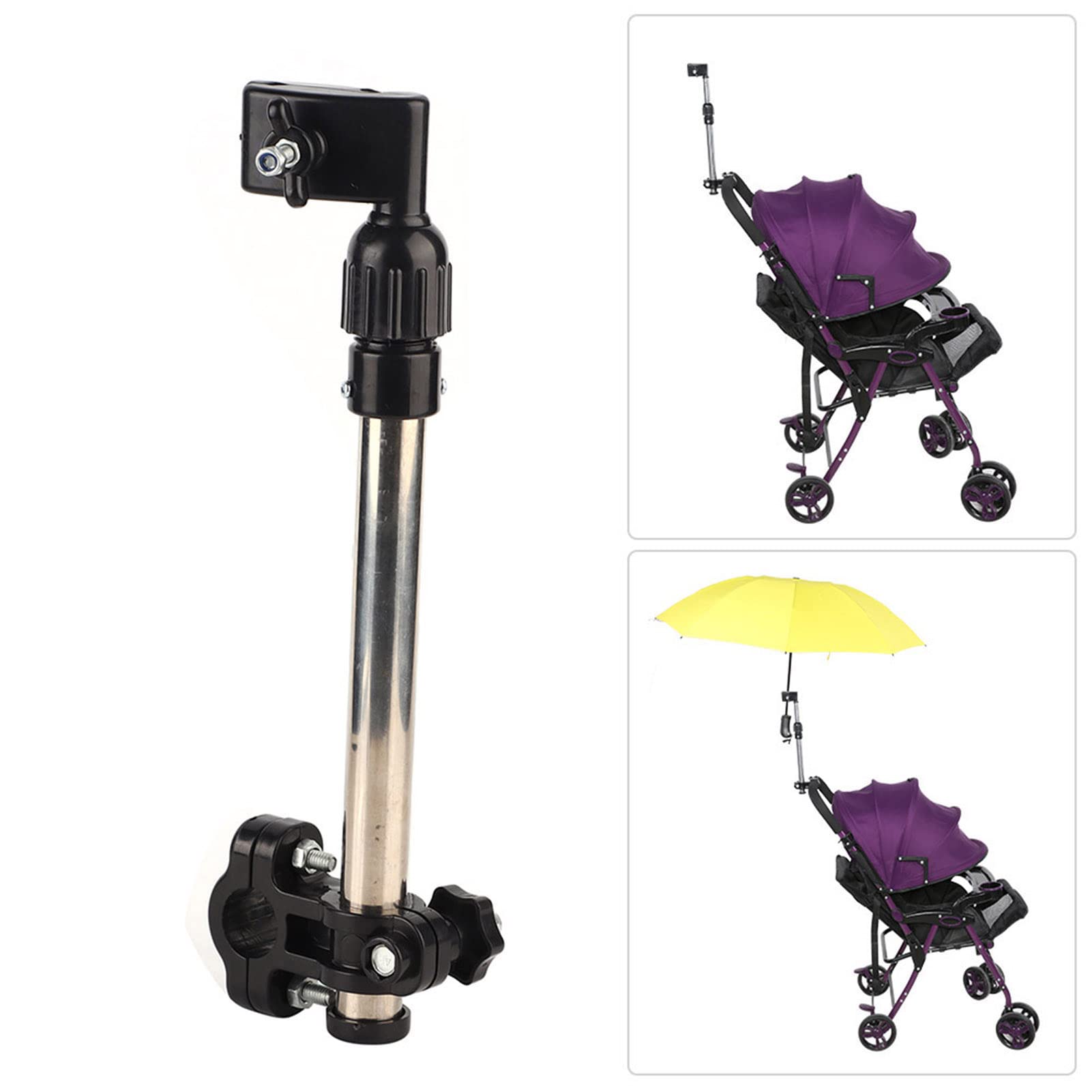 Stainless Steel Bicycle Wheelchair Stroller Pram Stretch Umbrella Support Holder Mount Stand - Image 2