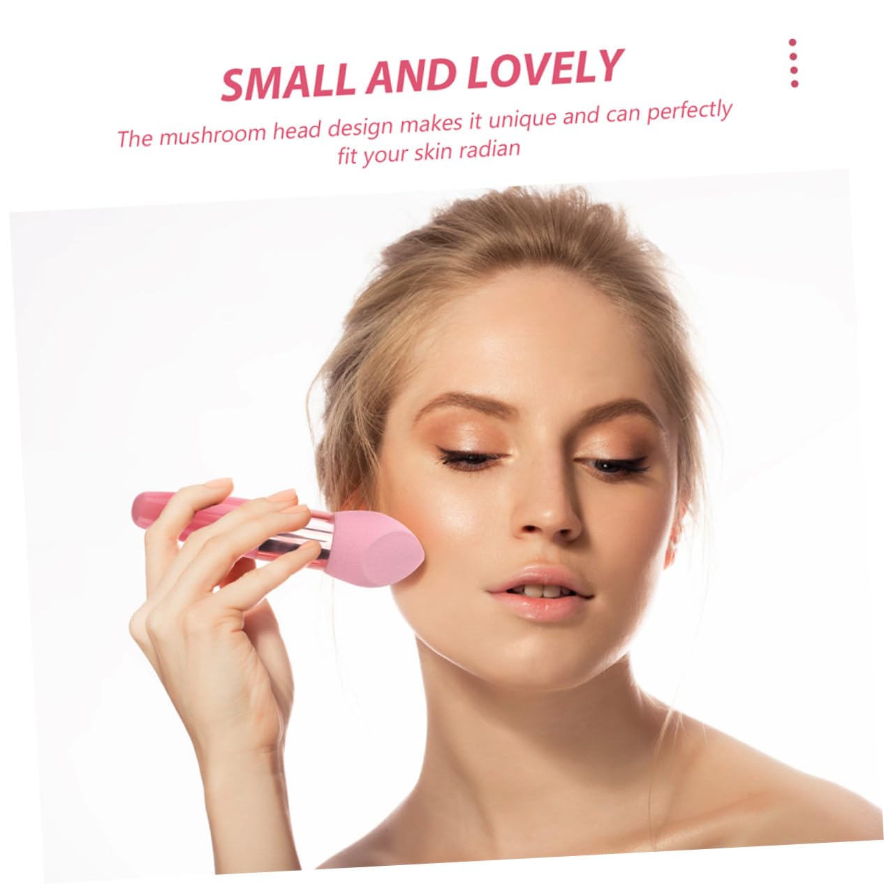 Mikikit Set 2 Pennelli Make Up Spugnetta in Lattice Porpora, Strumento Multiuso per Correttore e Blush Manico Ergonomico e Design Portatile