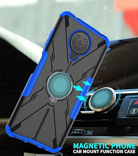 Miniatura 6 de Gufuwo Funda para Nokia G10 TA-1334, Nokia G20 TA-1336 con protector de pantalla de vidrio templado, soporte de anillo de metal con soporte de