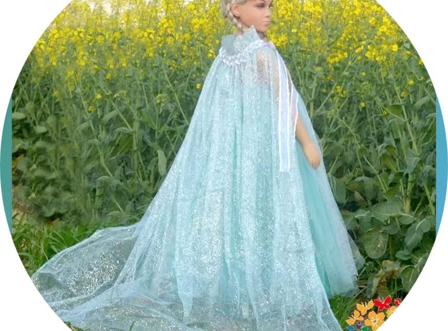 Miniatura 5 de Aslana Capa extra larga de tul de princesa, capa brillante con purpurina para niñas pequeñas y grandes, disfraz de cosplay