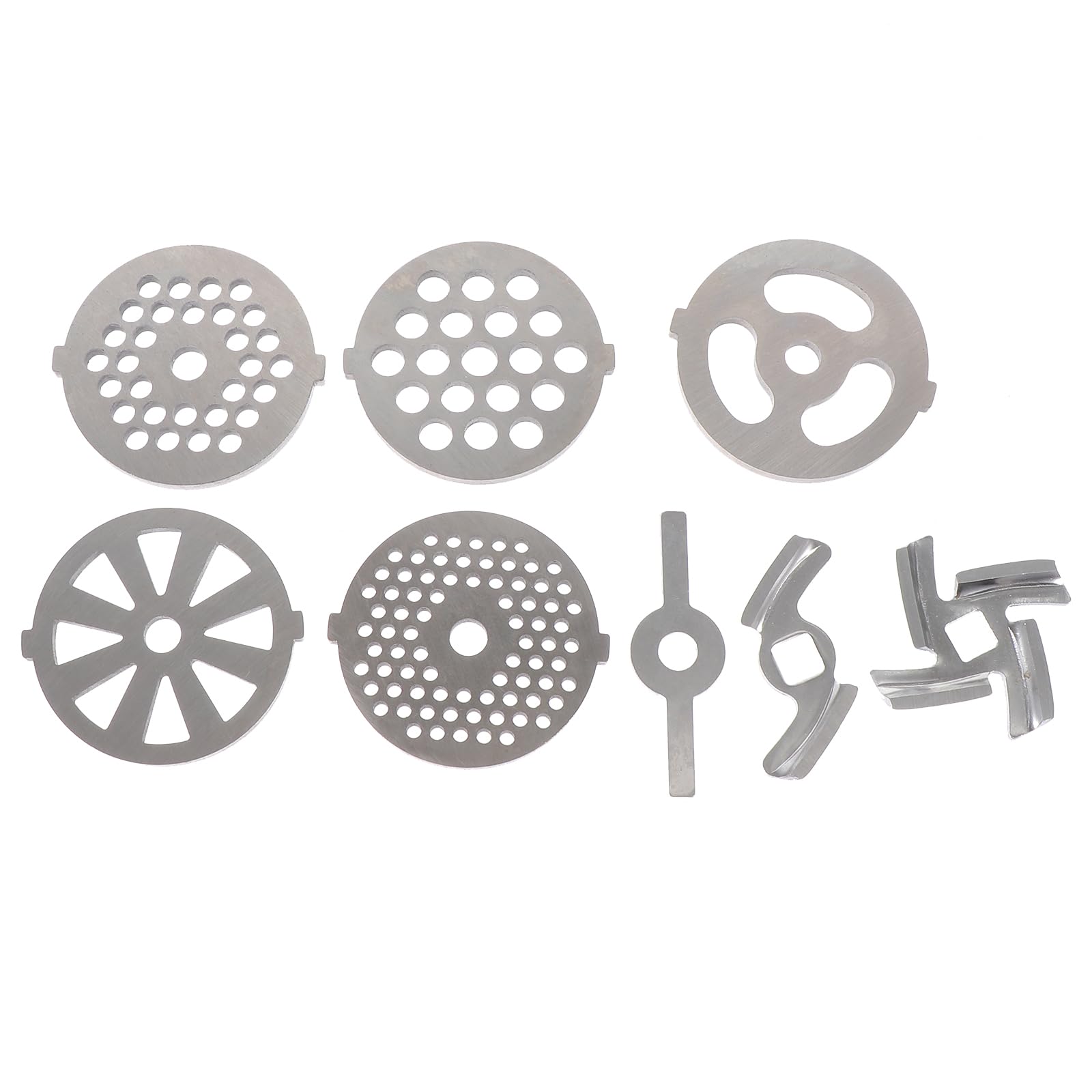 Cuchillas para Picadora de Carne Eléctricas Acero Inoxidable 8 Piezas Placas de Molienda para Uso Doméstico Diámetro 7-8,3 MM