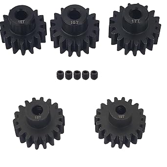 Steel 32P 1/8 inch Pinion Gear 3mm Shaft 15T 16T 17T 18T 19T for Traxxas Slash 2WD Hoss Rustler 4X4 VXL Slash 4X4 Bandit Nitro Stampede Motor Pinion Upgrades Parts