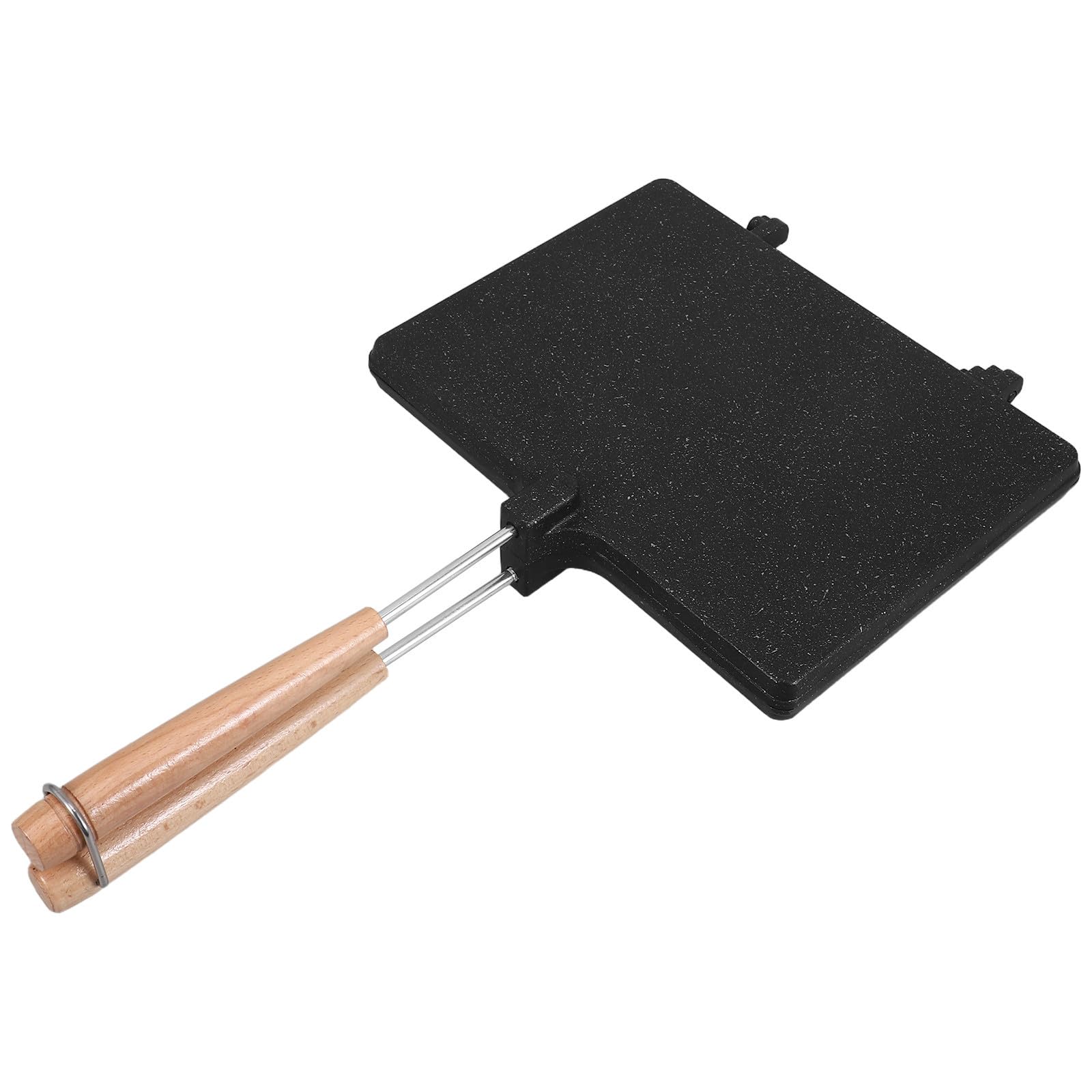 Sandwichera Doble Cara Negra de Aleación de Aluminio y Madera