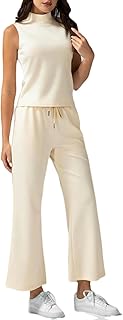 Conjunto de 2 Piezas de Verano para Mujer, pantalón Corto de Pierna Ancha, Traje Informal, Ropa Deportiva de Moda, Color Blanco cremoso, Talla S
