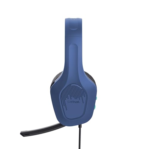 GXTrust 418B Rayne Cuffie Gaming Leggere per PC Xbox PS4 PS5 Switch Mobile, Driver da 50 mm, Jack Audio 3.5 mm, Cavo 2m, Cuffie con Microfono Over-Ear, Blu - Cuffia gaming - Immagine 11