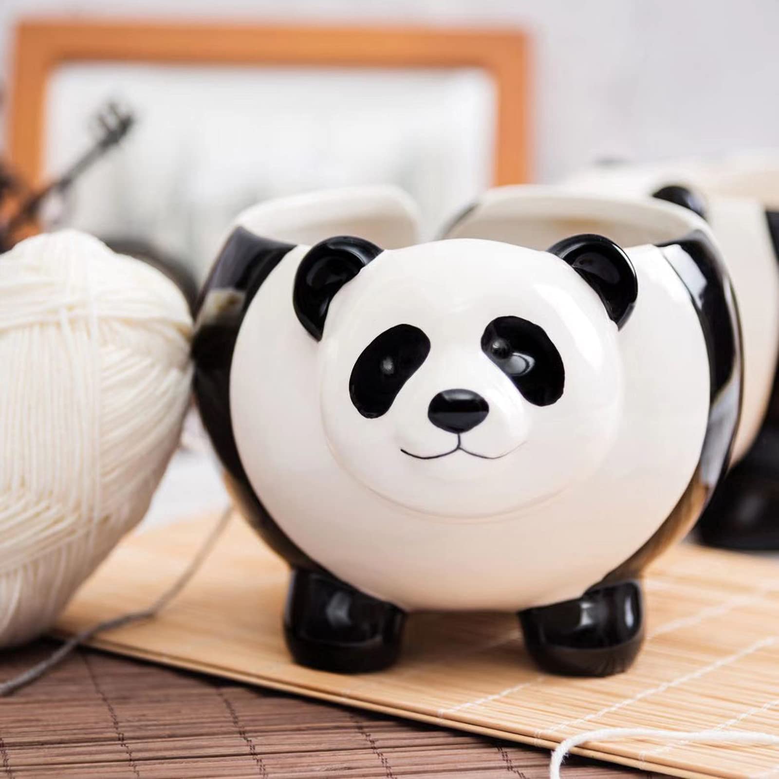 BAOFUYA Keramische Panda Breigarenkom, Garenopslag, Decoratief