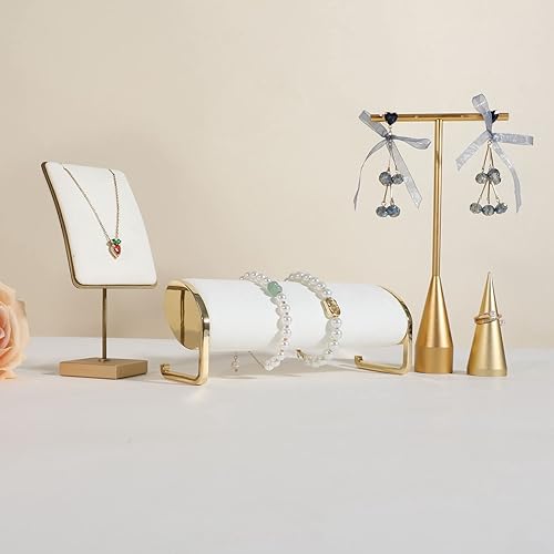 Vista 5 de GemeShou Exhibiciones de pulsera de terciopelo blanco para la venta, organizador de brazalete y almacenamiento para espectÃ¡culo, soporte de reloj