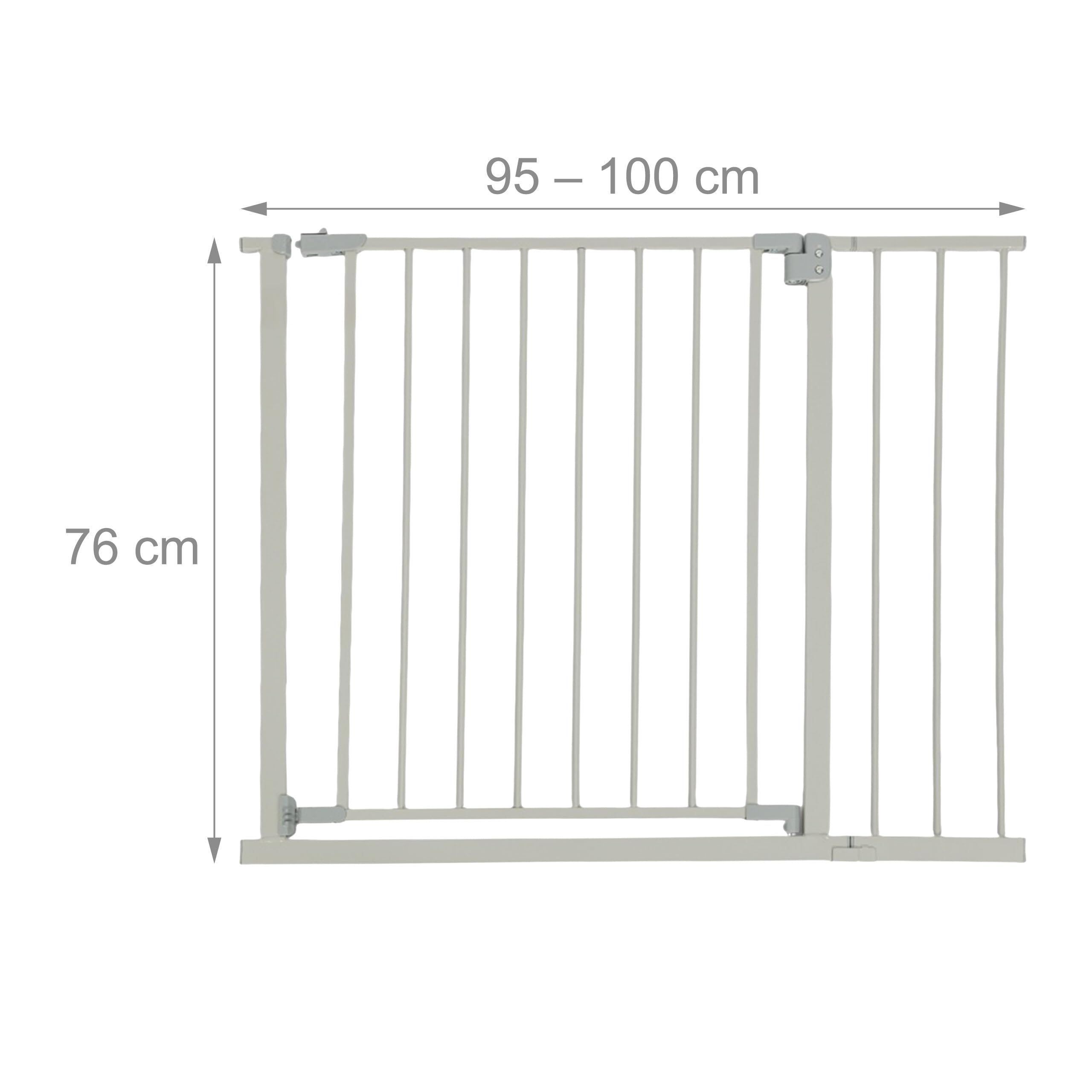 Barrera de Seguridad Relaxdays, 95-100 cm, sin taladrar, bebés y niños, escaleras y Puertas, Gris