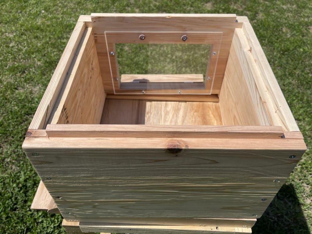 日本蜜蜂巣箱（ホ式巣枠用）2台　値下げしました Amazon.co.jp: 日本みつばち用 飼育箱 巣枠式巣箱 観察窓1カ所付