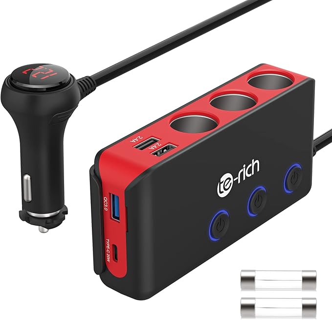 Cigarette Lighter Adapter, USB C Car Charger Fast Charge(20W USB C