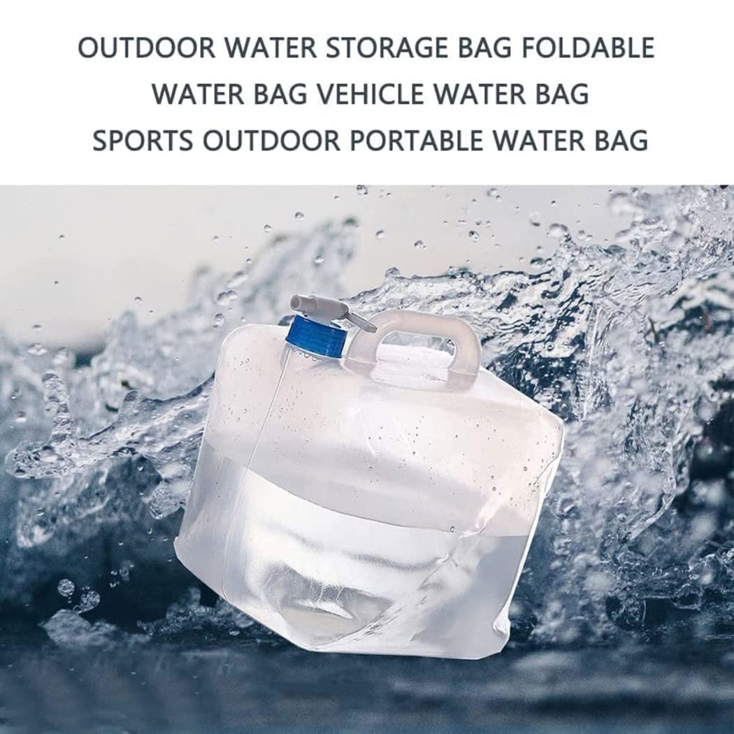 Wasserkanister mit Hahn, Zusammenklappbarer Wasserbehälter mit Großem Auslauf, Falt Wasserkanister Wasseraufbewahrungskanne Camping Wasserflasche für Wandern, Camping, Picknick, Reise