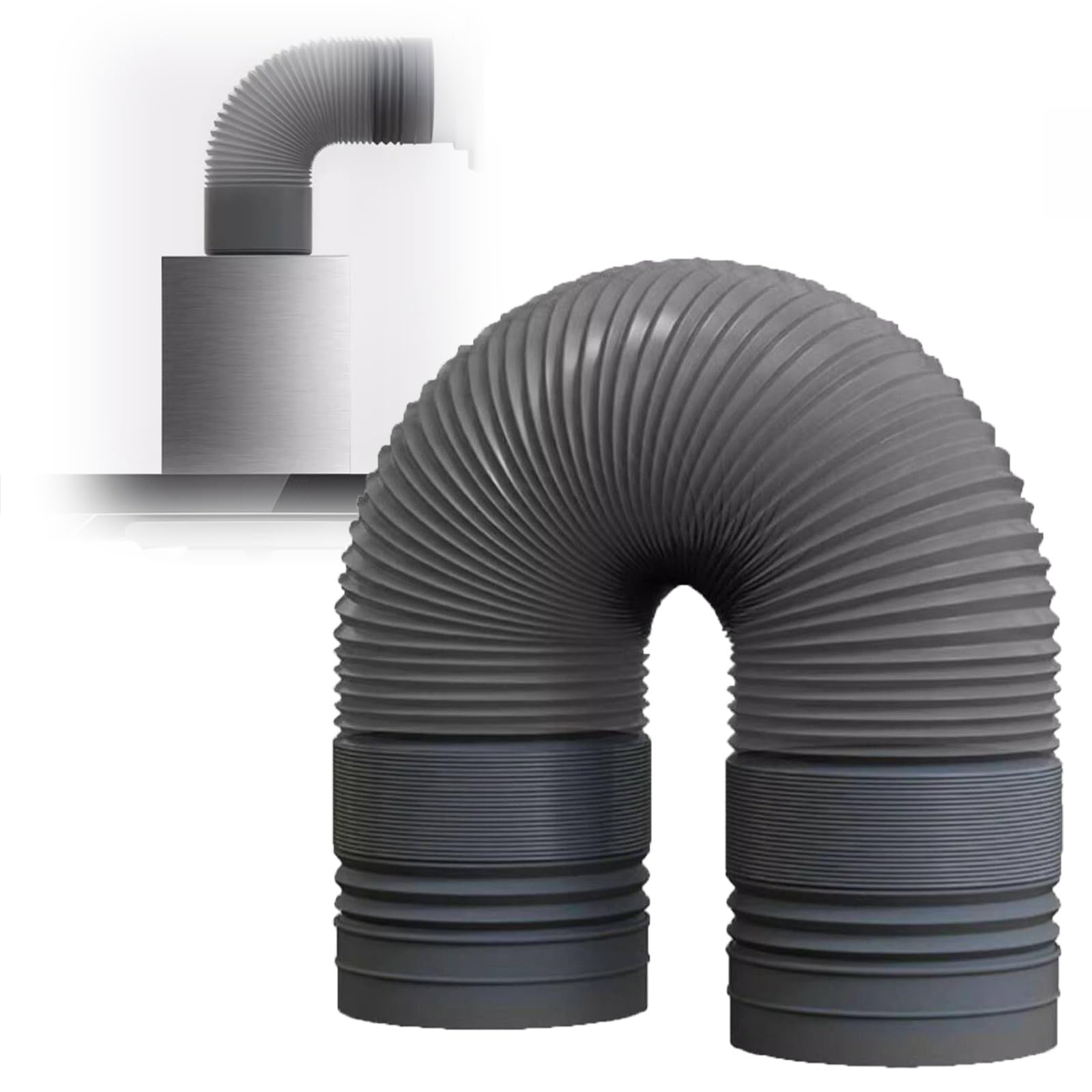 Flexibler PVC-Lüftungsschlauch, Abluftschlauch für Wäschetrockner, Dunstabzugshaube, Klimaanlage, Gewächshaus(100mm x 2m(4" x 6.6ft))