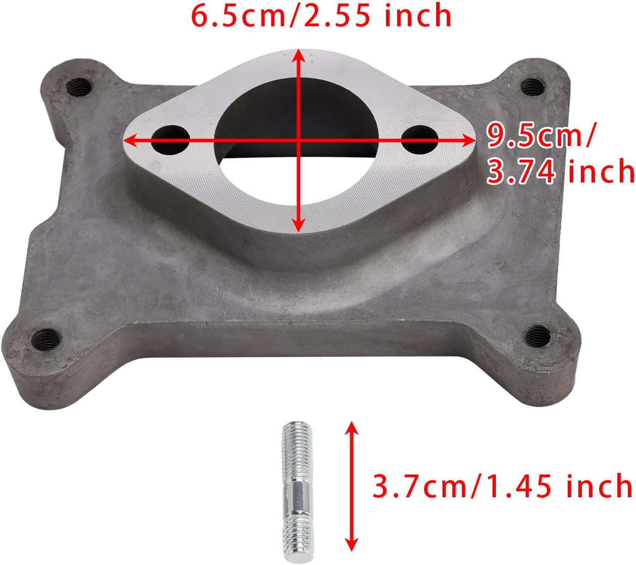 Bruce & Shark Carburetor Adapter 2044 for Holley Carburetor Mounting 2-Barrel to Small 1-Barrel, Includes Gasket & Hardware, 1.75 INCH Thickness