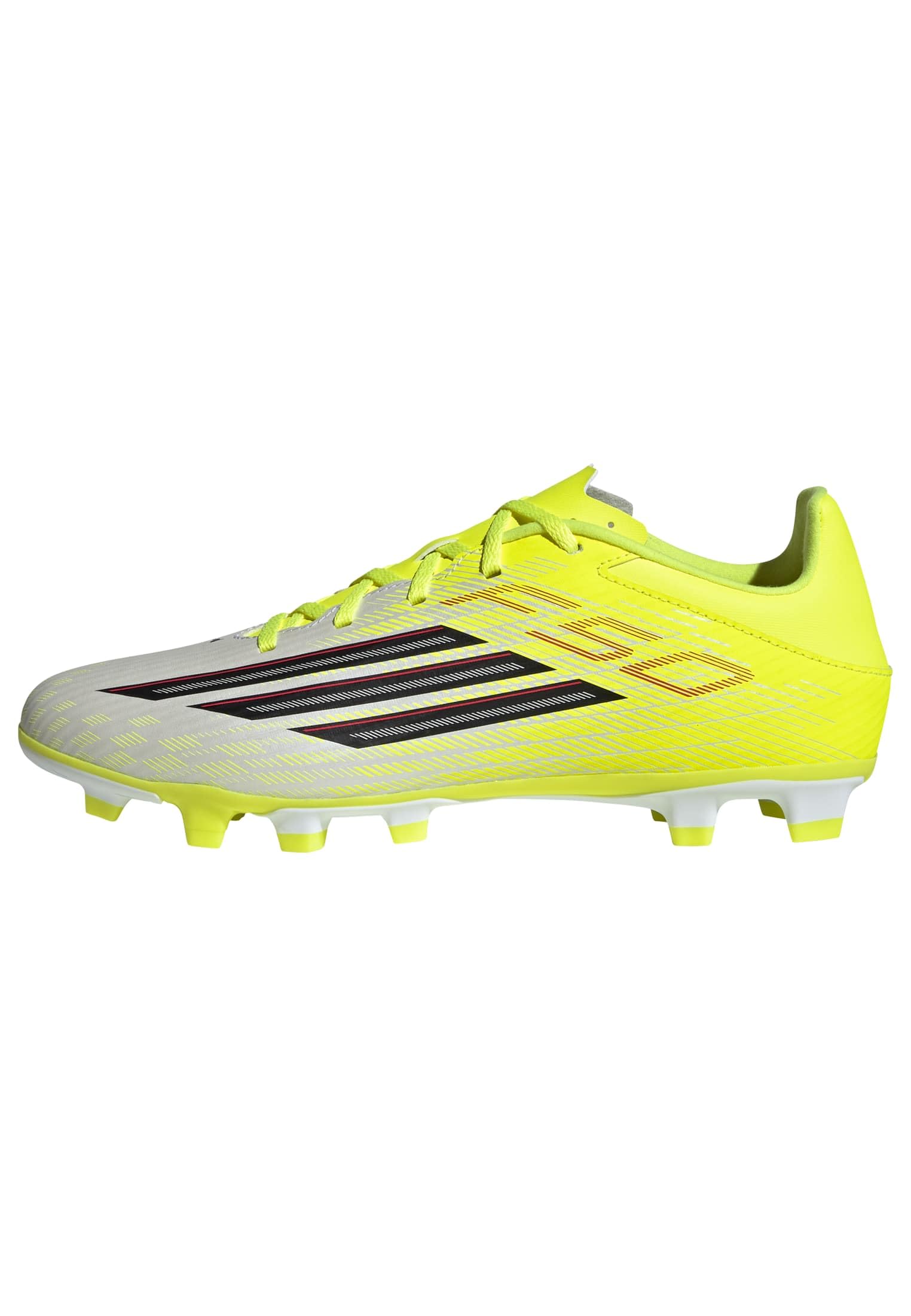 F50 Club FG/MG Football Cleats, Tesoye/Cblack/Lucred, Firm Ground/Multi-Ground Soccer Shoes