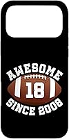 Vista 22 de Awesome Since 2008 18th Birthday Men Son American Football Case for iPhone 16
