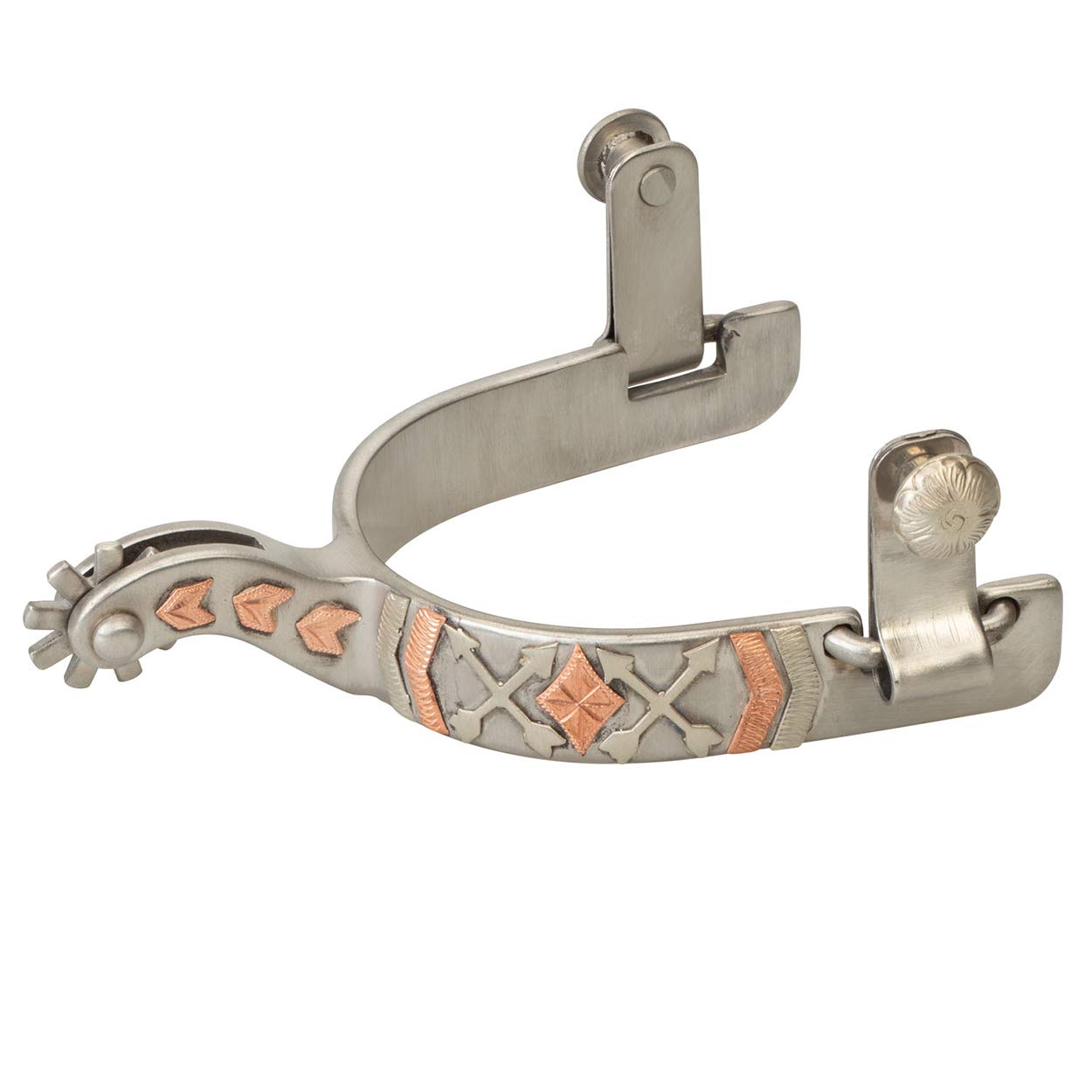 Weaver Leather Señoras Arw Crs Co Rowl Spur,SS Espuelas, Unisex, Cruz de Flecha múltiple de Acero, Mujer