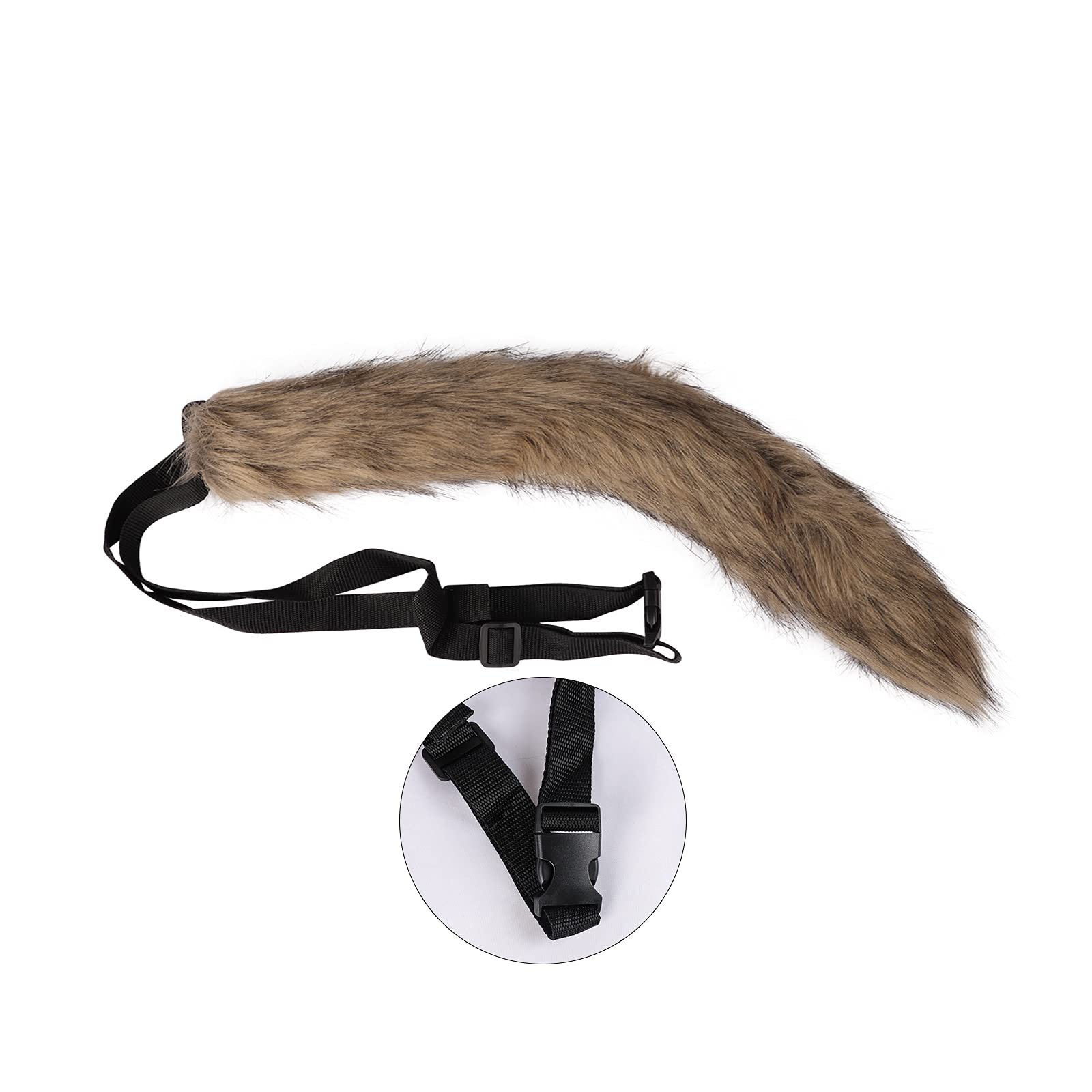 Faux Furry Fox Ears Headband Tail Paw Gloves Set Halloween Costume Fancy Dress Hairband Hair Hoop Wolf Tail Bear Glove Kit Furry Animal Accessories - Image 3