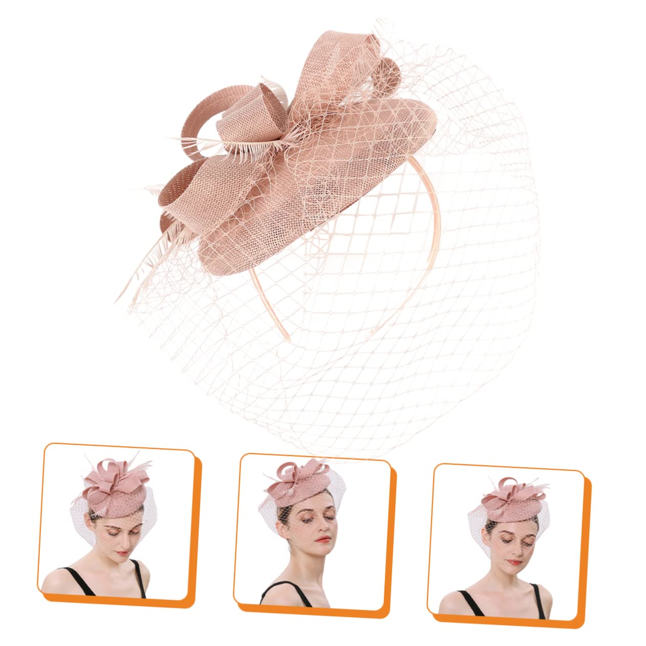 GALPADA 2pezzi Fascinator Elegante per Donne con Velato Rete Accessorio per Tea Party e Matrimonio Cerchietto Multifunzione per Occasioni Speciali e Balli