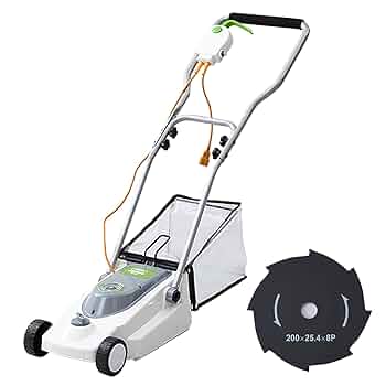 YAMAZEN 電動芝刈り機 YDR-201+替刃 ロータリー式電気芝刈機 替刃1枚増量セット 10m延長コード付き