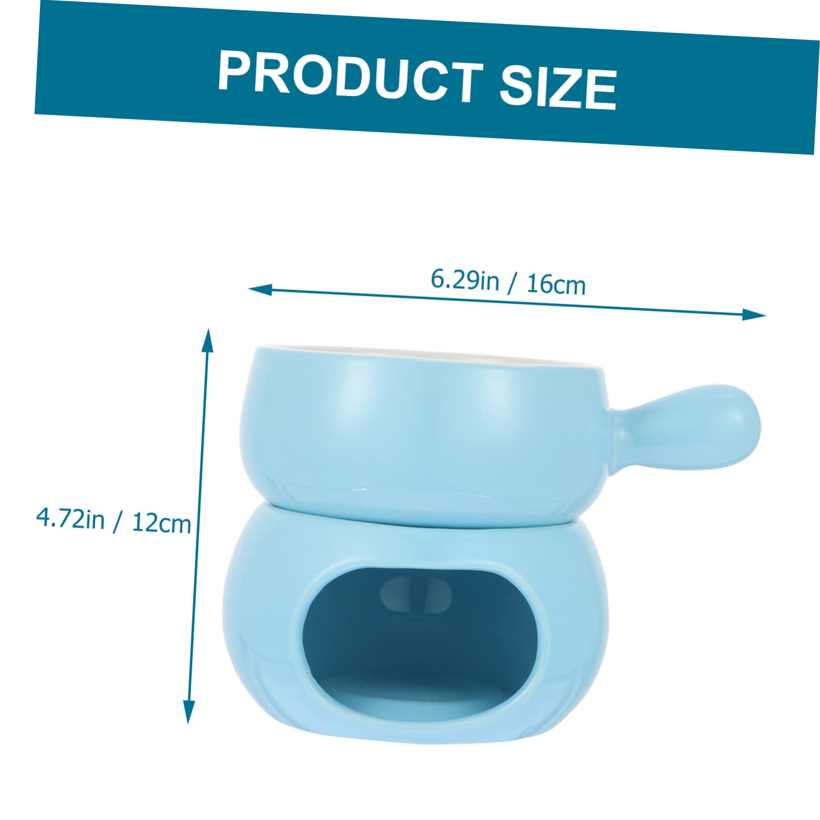 Cabilock 1set Ceramic Chocolate Fondue Pot Forks Melting Tools for Cheese Chocolate and Broth for Parties and Family Gatherings Includes Base and Forks