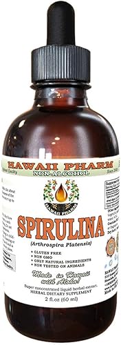 Spirulina Extracto Líquido Sin Alcohol Espirulina Orgánica Arthrospira platensis Algas Secas Glicerita 2 oz