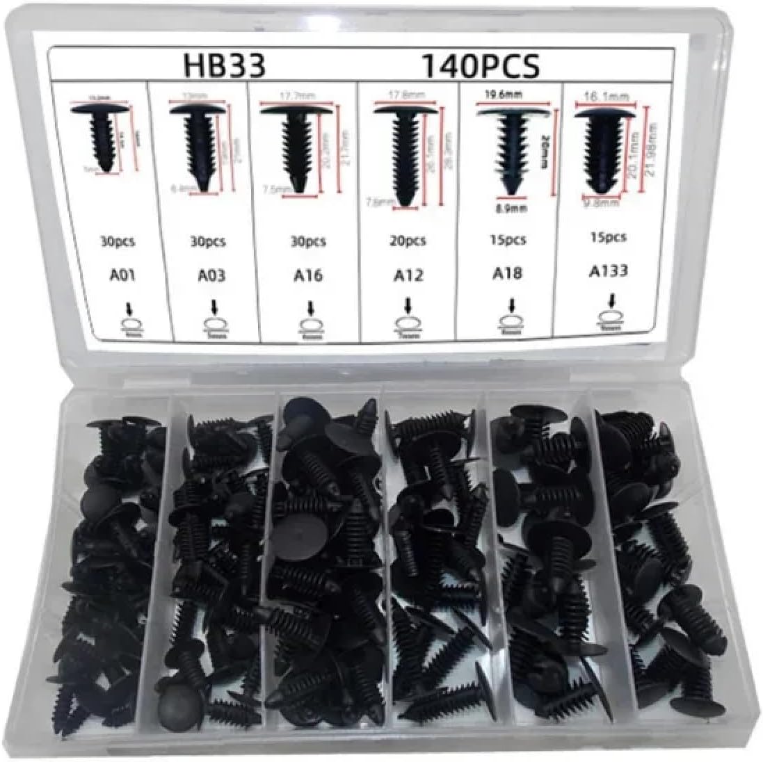 180pcs Car Interior Rivet Fixing Clips Bumper Door Lining Board Ceiling Trim Panel Retainer Clips Car Interior Accessories