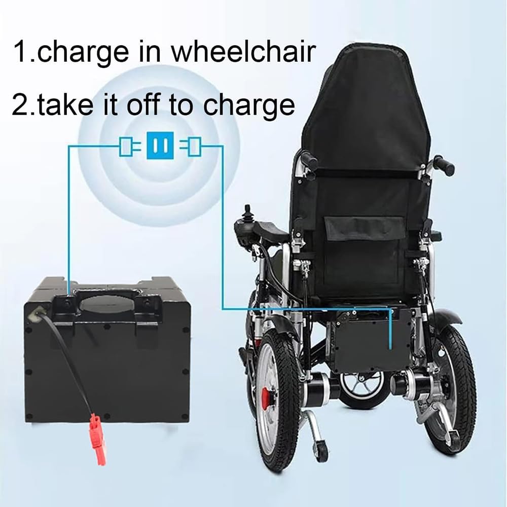 Batería de Silla de Ruedas eléctrica de 24 voltios (24 V, 10 Ah, 12 Ah, 15 Ah, 18 Ah, 20 Ah, 25 Ah, 30 Ah, 35 Ah, 40 Ah, 45 Ah, 50 Ah) con Cargador y Enchufe Anderson.