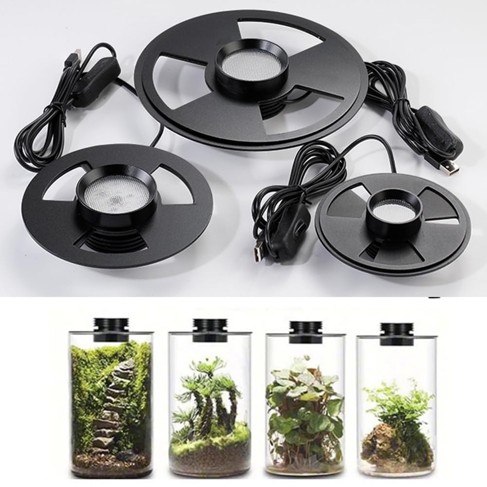 Lámpara LED para Plantas de, Lámpara LED para Plantas, Lámpara USB Ecológica, Lámpara Hidropónica Ventilada, Acuática, 10 W, 15 Cm