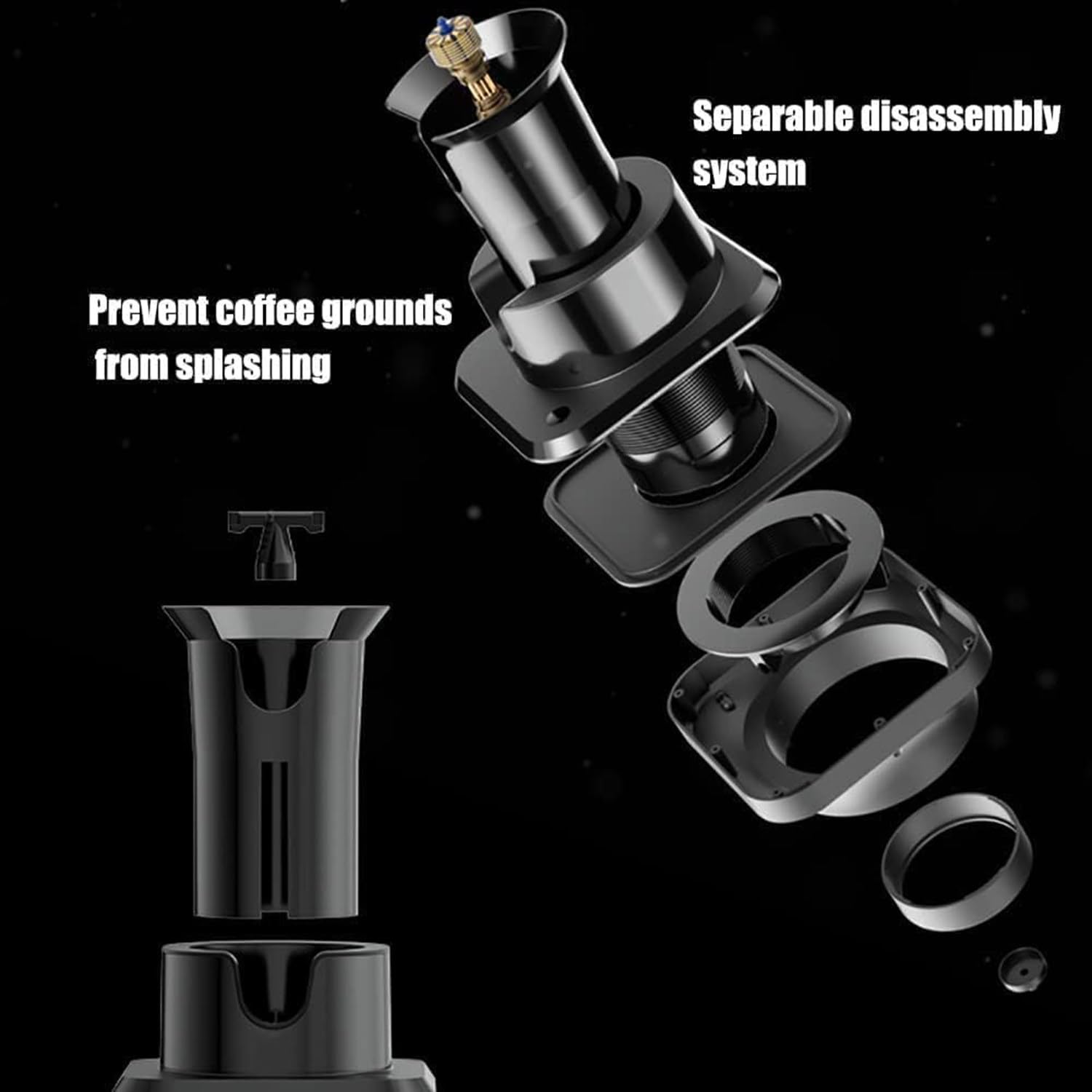 Qiang Limpiador Automático De Portafiltros con Sensor De Seguridad Antifalso Tacto - 30w,Filtro De Café Máquina Limpiador De Posos Café Incluye 3 Cabezales De Cepillo,Limpieza Rápida 3S,C