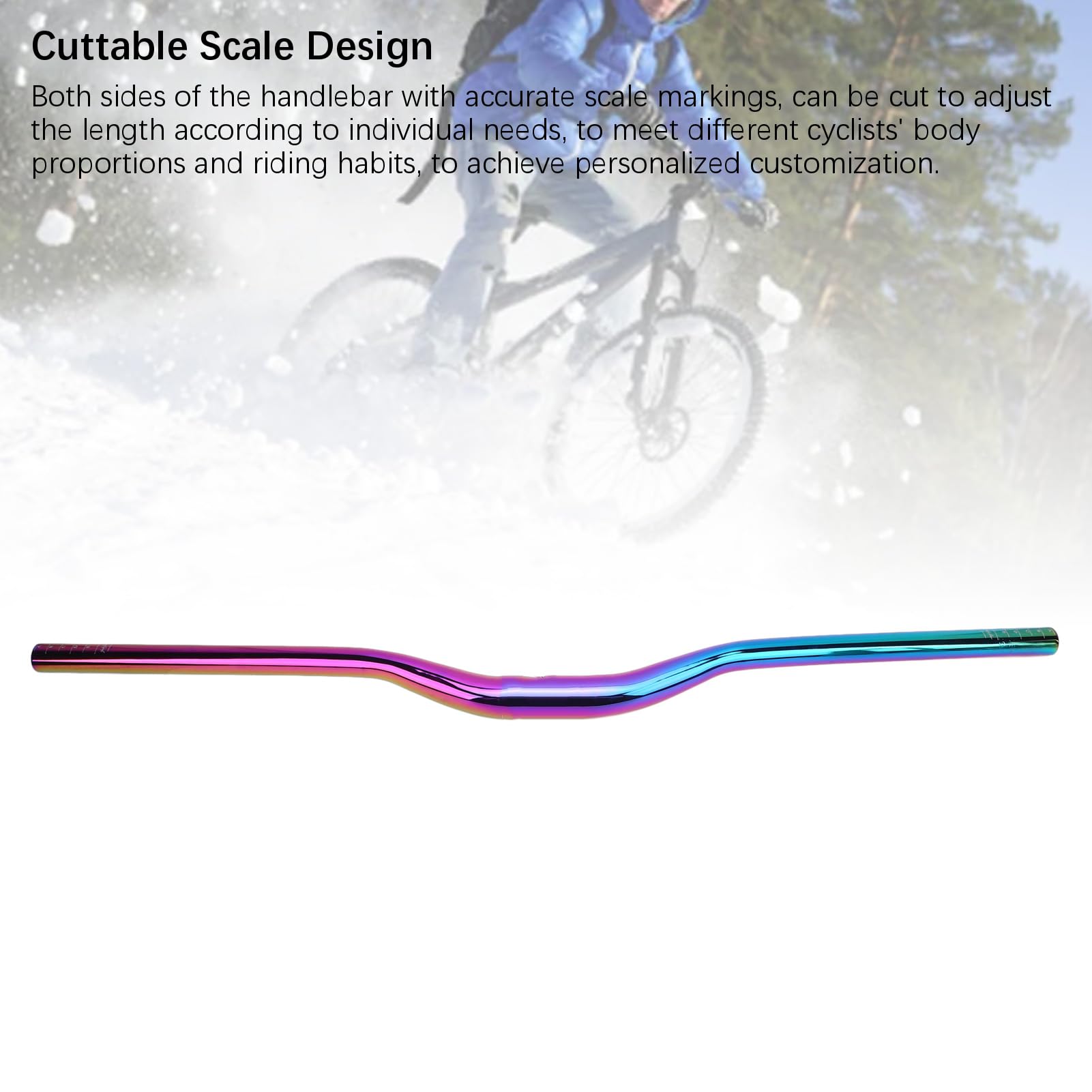 Guidon de vélo de montagne de 31,8 mm Guidon en alliage d'aluminium de 780 mm de large avec élévation de 30 mm pour une conduite extrême en montagne Conception ergonomique légère