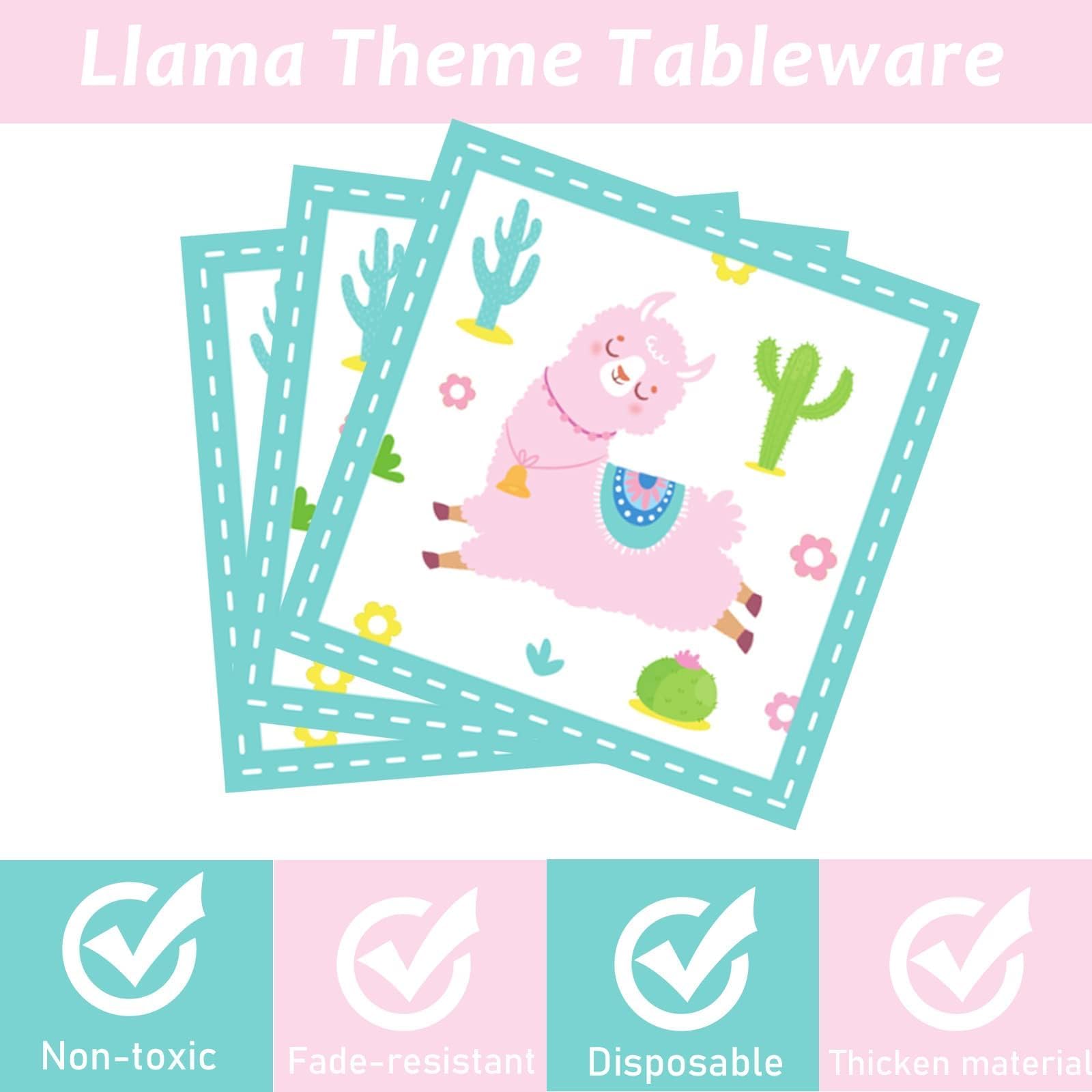 Unique Square Llama Birthday Cake Plates – 8 Count, 7 Inch, Disposable Dessert Plates, Llama Themed Party Supplies - View #7