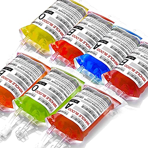 Blood Bags for Drinks, LightOpia Set of 10 IV Bags - 11.5 FL OZ, Party Decoration Cups , Halloween/Vampire/Nurse Graduation/Zombie Party Favors