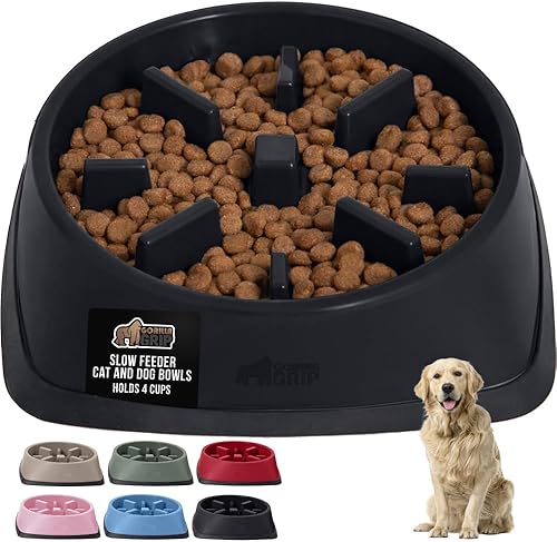 Miniatura 32 de GORILLA GRIP Tazones patentados de alimentación lenta sin BPA, juguete interactivo para perros y gatos, enriquecimiento de entrenamiento Turquesa