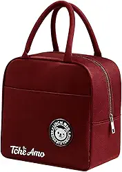 Bolsa Térmica Marmita Lancheira Escolar Fitness Academia Passeios Conserva Quente e Frio Compacta e Elegante (Vinho)