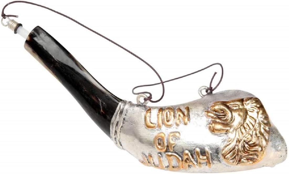 Amaizing silver ram shofar 16"-17" Messianic Lion of Judah Anointing oil Rare
