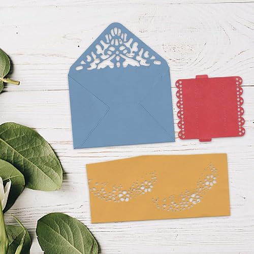 Miniatura 4 de Troqueles de corte de sobres de metal para hacer tarjetas, cajas 3D troqueladas con marco de flores, plantillas en relieve, molde de plantilla