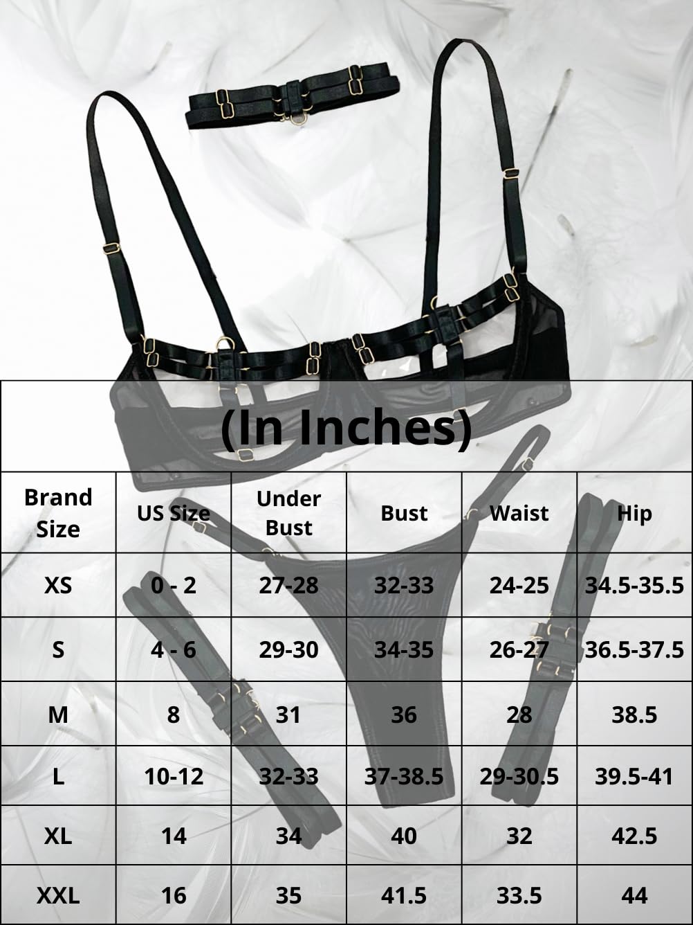 Kaei&Shi Glow Under Black Light, Party Boudoir Outfits, 4PC Peekaboo Lingerie: 0-2 Neon Green