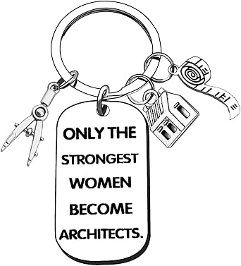 Architecture Gifts for Women Thank You Keychains for Future Female Architect Students & Engineers - Inspirational Graduation & Retirement Key Ring Presents