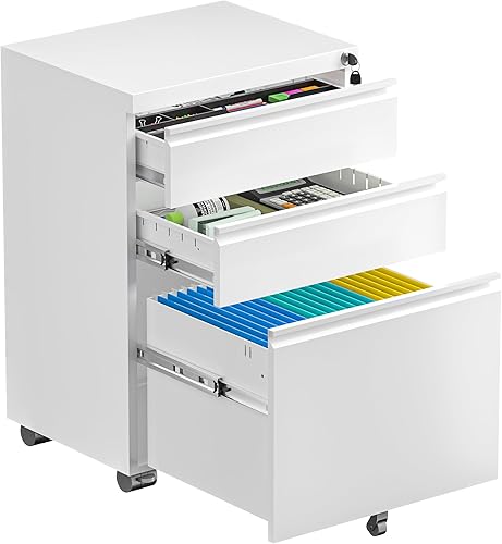 Miniatura 11 de Bonusall Archivador de 2 cajones, archivador de metal con cerradura, archivadores para oficina en casa, tamaño A4/carta/legal, fácil de montar,