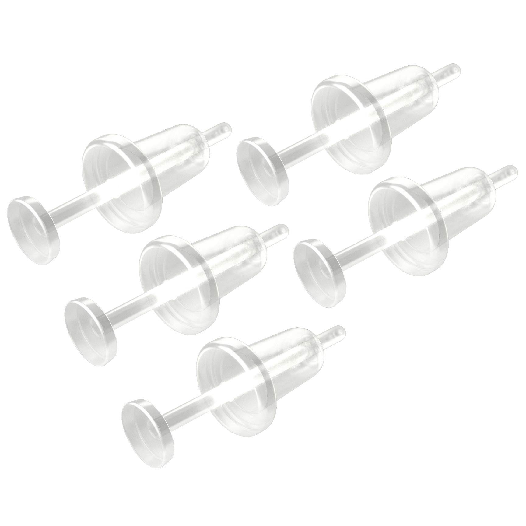 Evonix20g Stud Earrings Cartilage Piercing Flexible Bioflex Clear Ear Lobe Push-Fit Retainers Invisible Jewelry