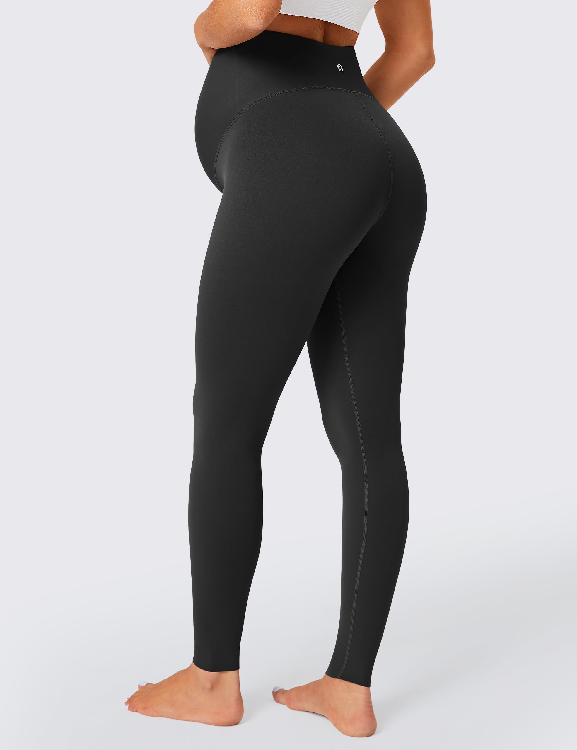 BAYDI Leggings de maternidad sobre el vientre, leggings deportivos con soporte para el vientre, leggings de entrenamiento para embarazo, pantalones de yoga suaves