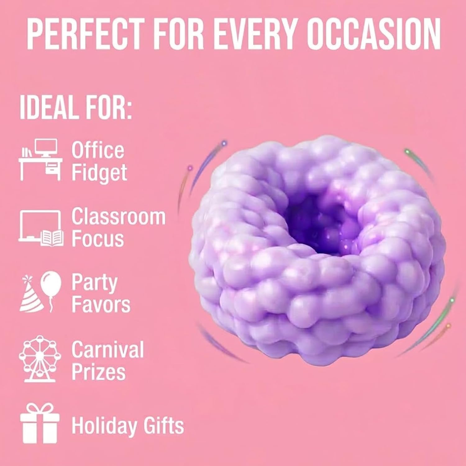Crunchy Squishy Stress Ball,Ice Skin Crunchy Squishy Balls,Slow Rebound Sensory Squeeze Balls,Soft Moldable Squeeze,Moldable Stress for Anxiety Relief & Focus,for Office & Home (Purple)