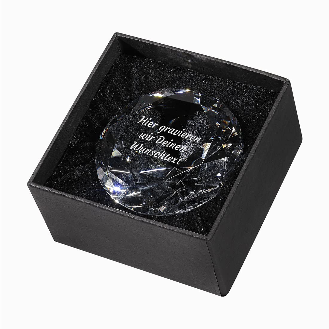 polar-effekt Decorazione in vetro con diamante con testo personalizzato – Fermacarte con nome – Compleanno e Natale – Decorazione da tavolo per soggiorno – adatto per uomini e donne