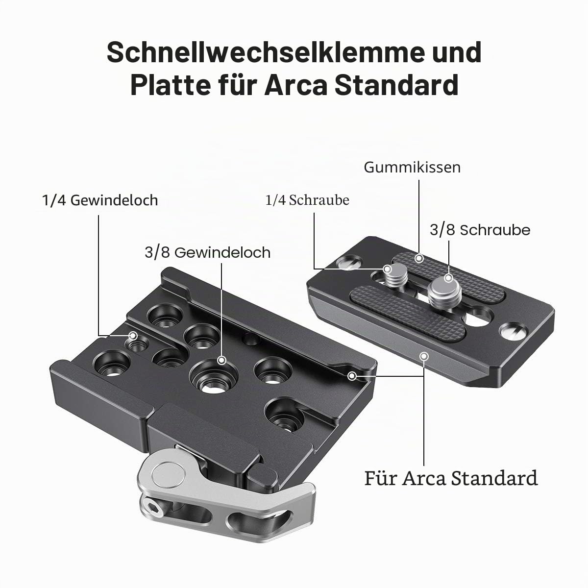 SMALLRIG Quick Release Clamp Und Platte für Arca Swiss Standard - 2144B