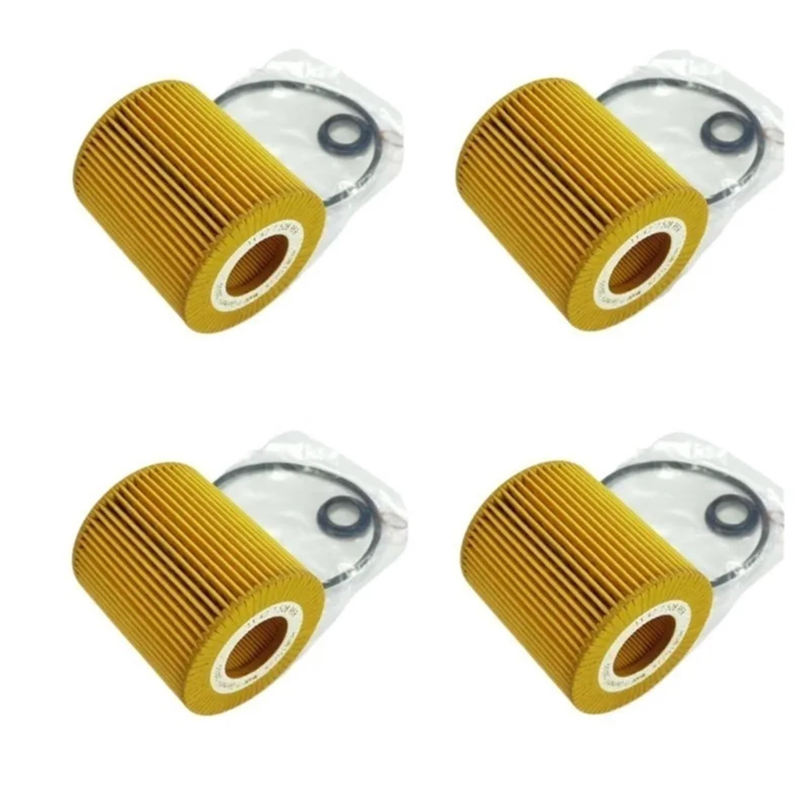 filtro de aceite del motor Filtro de aceite de motor 11427508969 compatible con BMW E81, E87, E88, E82, E46, E90, E93, E92, E91, E60, E61, E84, E83, E85, 116i, 118i, 120i y 320i(4PCS)