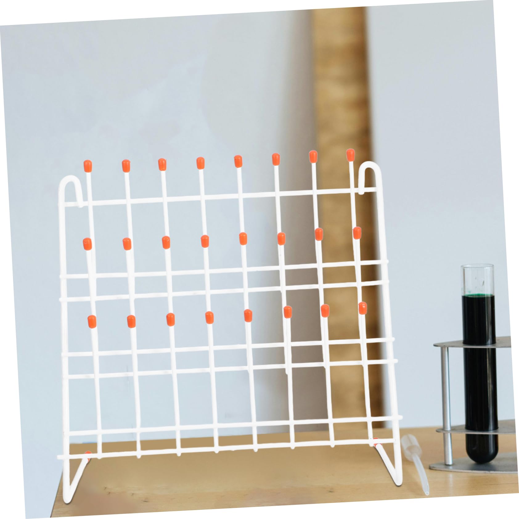 Ipetboom Soporte Para Secado De Tubos De Ensayo De Hierro, Rejilla De Drenaje Plegable Para Laboratorio, Organizador De Tubos Para Uso En Laboratorio